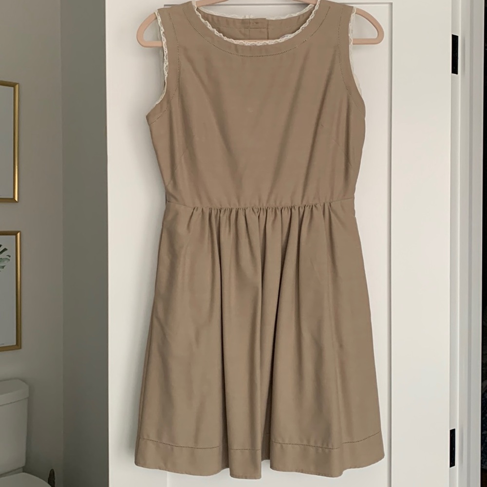 Taupe lace lined dress